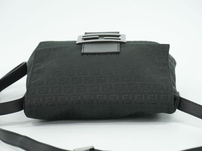 Authentic Fendi Zucchino Shoulder Bag Pochette Canvas Black 8bt127 Zucchino Bag
