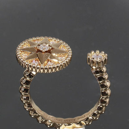 Dior Rose De Van Pave Diamond Ring 750 18K Pink Gold Box And Paper E1112