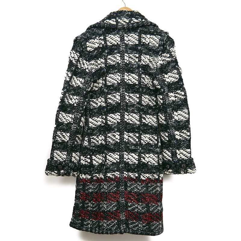 Chanel Wool Knit Coat P57376 Ladies Missing Belt