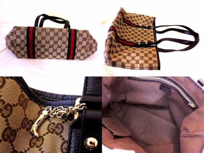 Gucci - 137396 GG Canvas Tote Handbag Women's GG Pattern Sherry Beige Brown