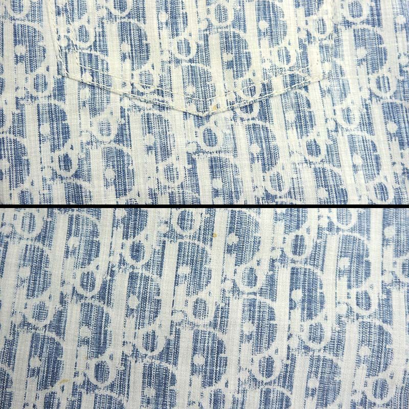 Dior Cotton Pants Oblique Size 30 Blue