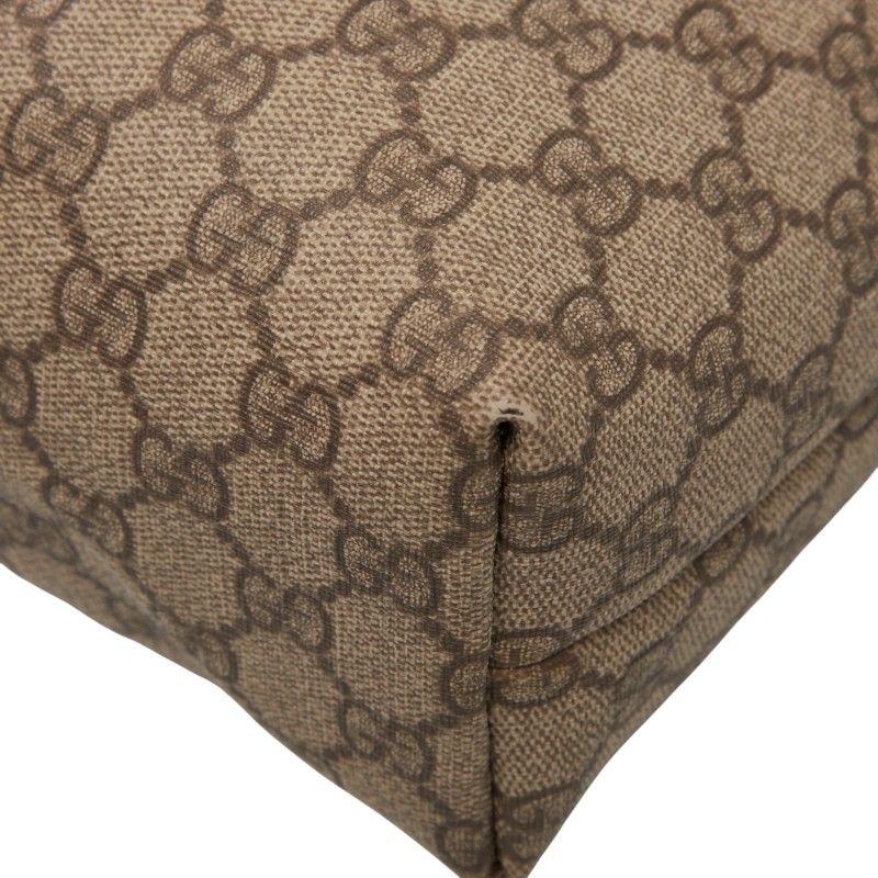 Gucci GG Supreme Handbag Tote Bag 211138 Beige Pink PVC Leather Ladies Gucci