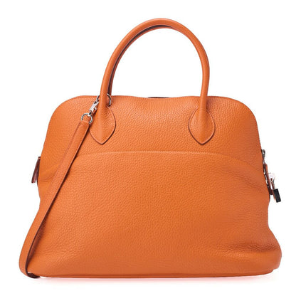 Hermes Bolide 35 Handbag Shoulder Bag Taurillon Clemence Orange Orange (silver