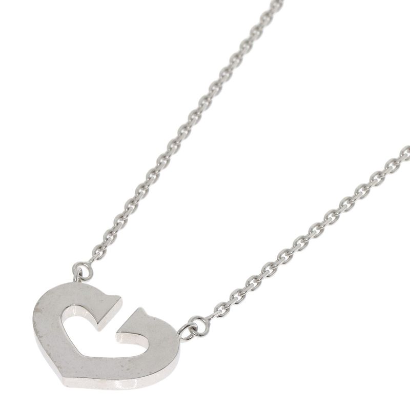 Cartier C Heart Necklace 18K White Gold Ladies