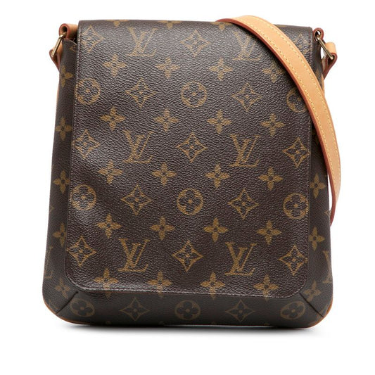 Louis Vuitton Monogram Musette Salsa Long M51387 Brown PVC Leather Women Louis