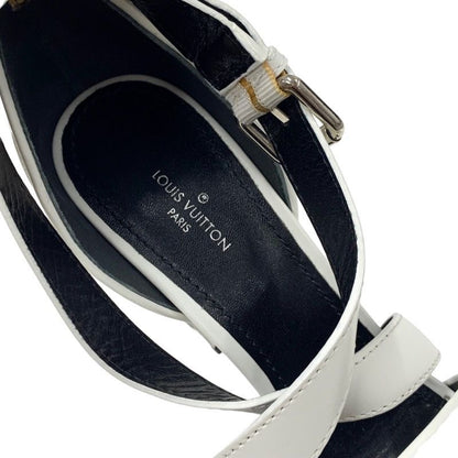 Louis Vuitton Match Make Line Monogram Sandals Shoes Leather White Brown Damier