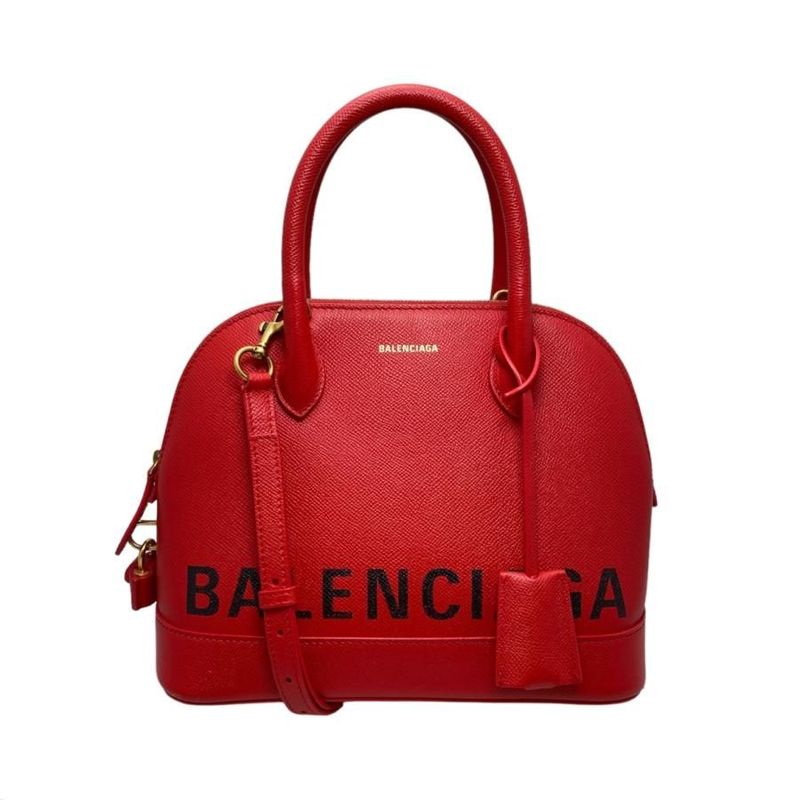Balenciaga Handbag Shoulder Bag Ville Top Handle S 518873 Leather Logo Red