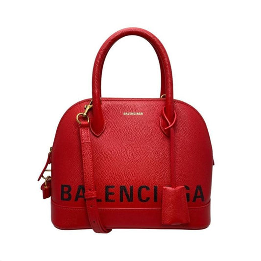 Balenciaga Handbag Shoulder Bag Ville Top Handle S 518873 Leather Logo Red
