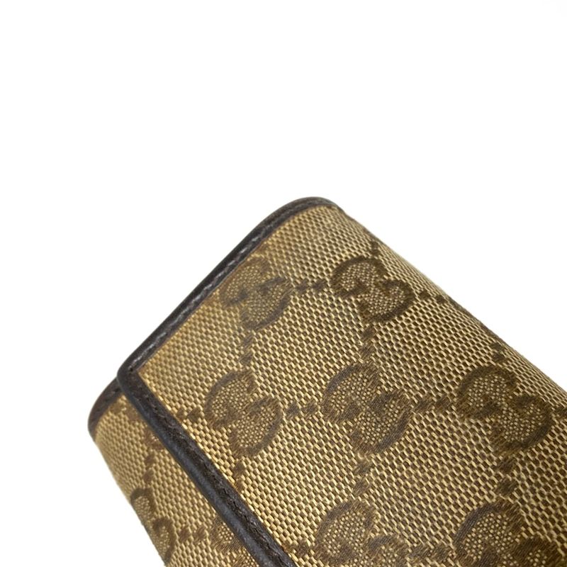 Gucci Key Case GG Pattern 268831 Light Brown X Dark Brown 6 Hooks Leather