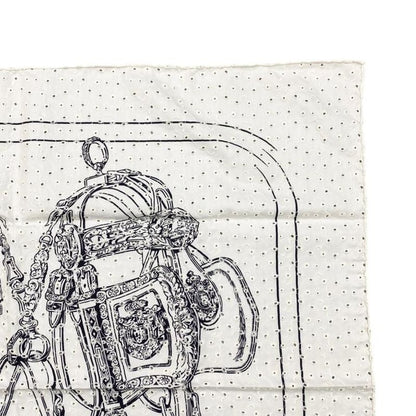 Hermes Silk Scarf Carré 70 Brides de Gala H983529s 25 Blanc Noir Black White