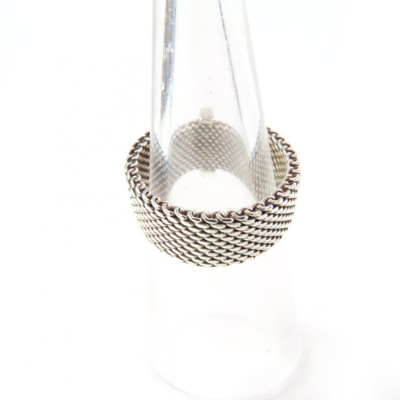 Tiffany & Co Somerset 4P 925 Diamond Ring Silver 8 With Box And Storage Bag