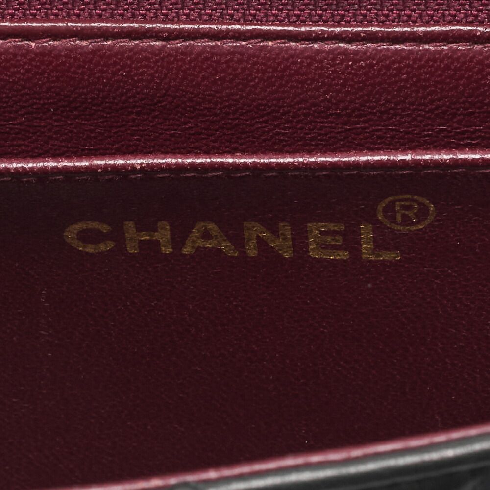 Chanel Handbag Matelasse Coco Top Handle Flap Bag Lambskin Black Gold