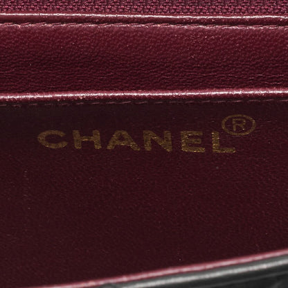 Chanel Handbag Matelasse Coco Top Handle Flap Bag Lambskin Black Gold