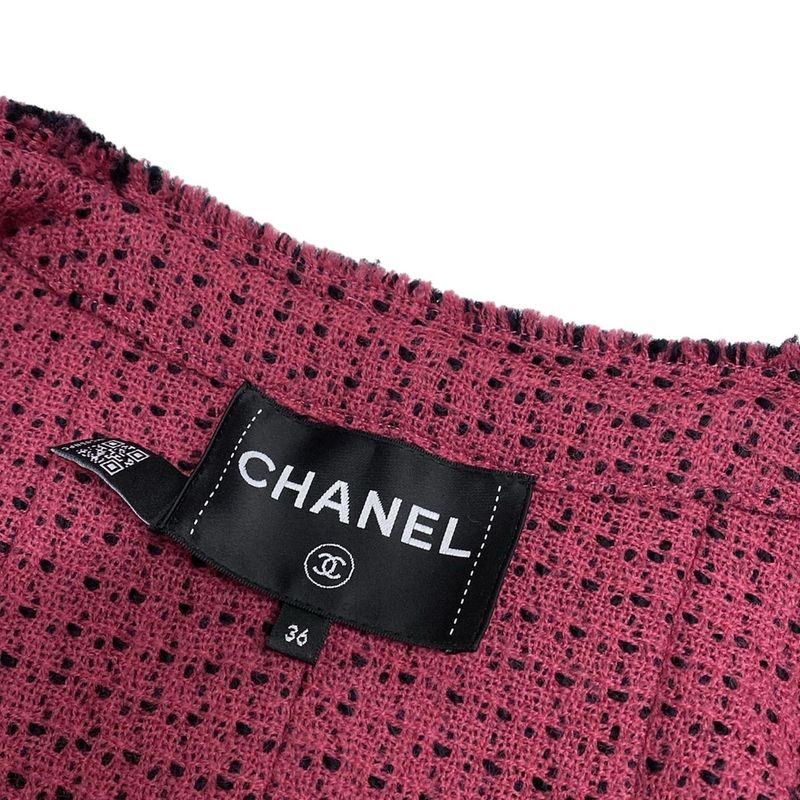 Chanel Jacket Size 36 S Women - P73610 Black And Pink Long Sleeves / Collarless