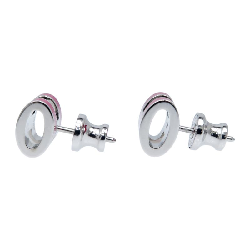 Hermes Earrings Pop Ash Mini H Pair Framboise Silver Color Jewelry
