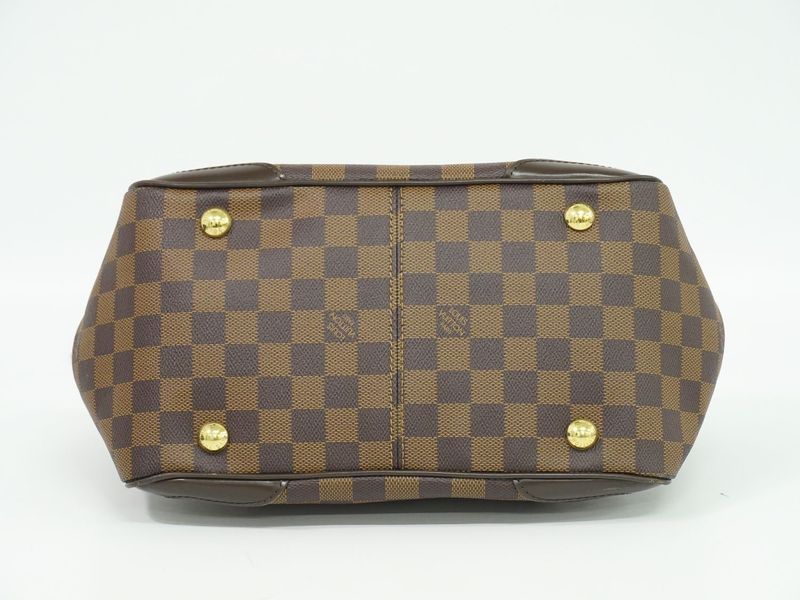 Authentic Louis Vuitton LV Verona PM Damier Ebène Tote Handbag Brown N41117