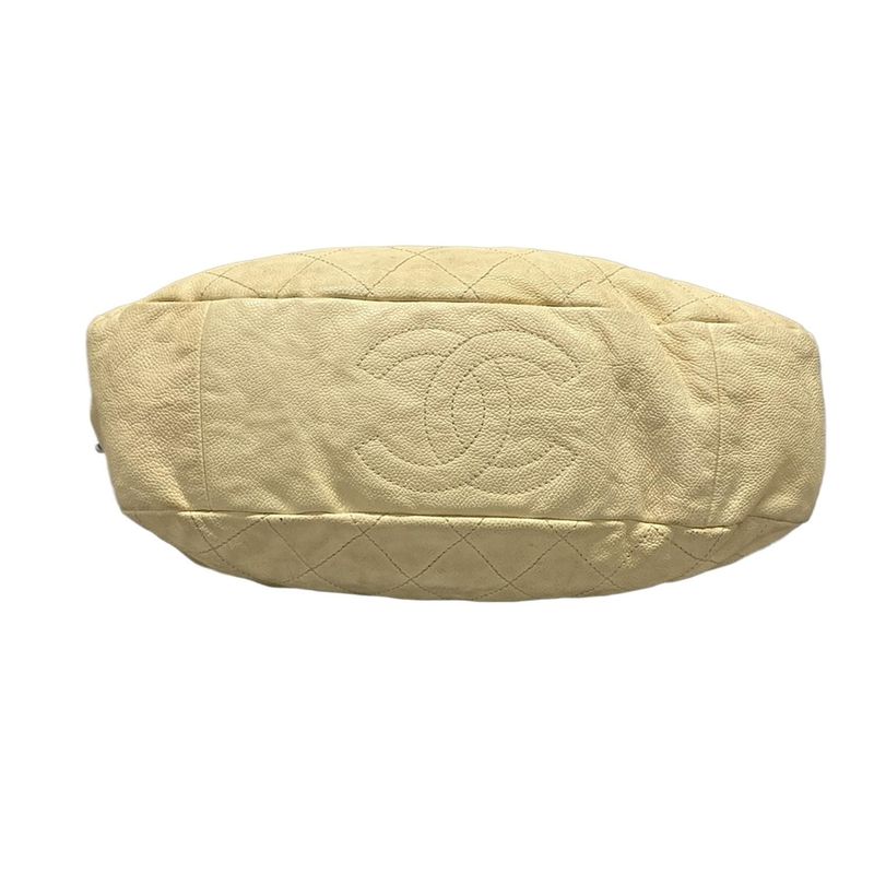 Chanel Tote Bag Matelasse Beige Chain Shoulder/vintage Silver Hardware