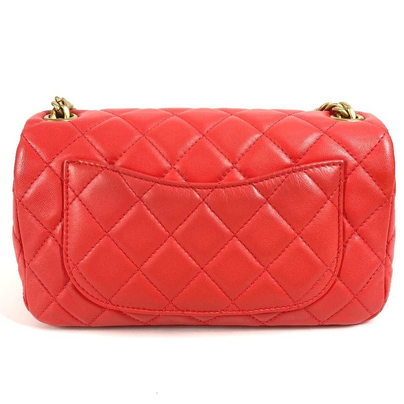 Chanel Shoulder Bag CC Coco Mark Matelasse With Bijoux As2380 Lambskin Red