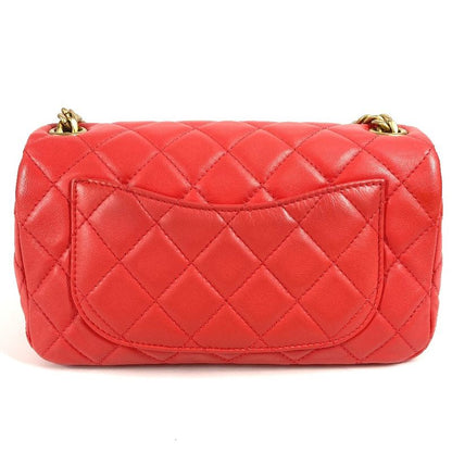 Chanel Shoulder Bag CC Coco Mark Matelasse With Bijoux As2380 Lambskin Red