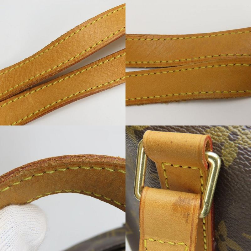 Louis Vuitton Tote Bag Cabas Mezzo M51151 Monogram Nubuck Leather Brown Gold