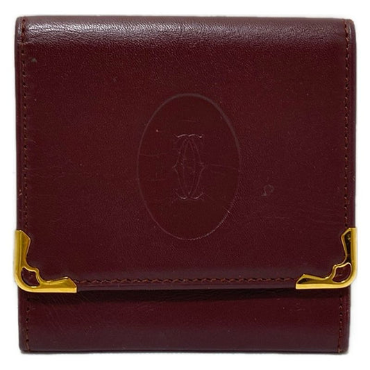 Cartier Coin Case Must Line Bordeaux And Gold Leather