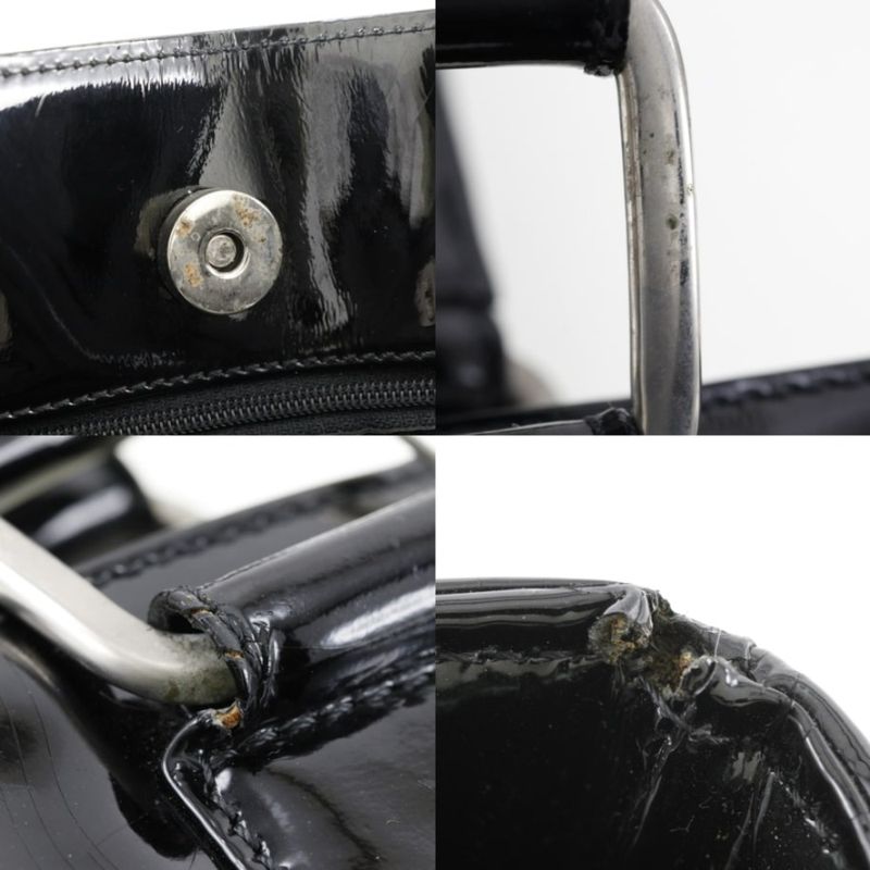 Loewe Anagram Enamel Black Women's Tote Bag