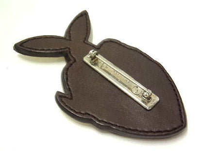 Prada Leather Fish Pin Brooch Pin Brooch Pin Badge Accessories Khaki And
