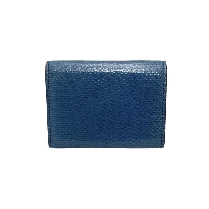 Fendi Trifold Compact Wallet 8m0395-A86r-199-1835 Blue Gold Hardware Fendi
