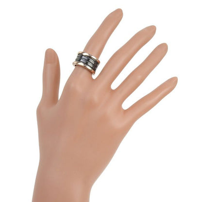 Bvlgari Bulgari B-zero1 4 Band Ring 18K Pink Gold CE 750 Pink Gold Ceramic #52