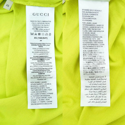 Gucci T-shirt Sequins XS Size 776596 Yellow Pink Cotton Women's Clothing