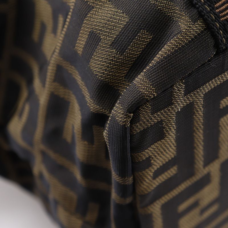 Fendi Zucca Nylon Canvas Brown Women's Handbag