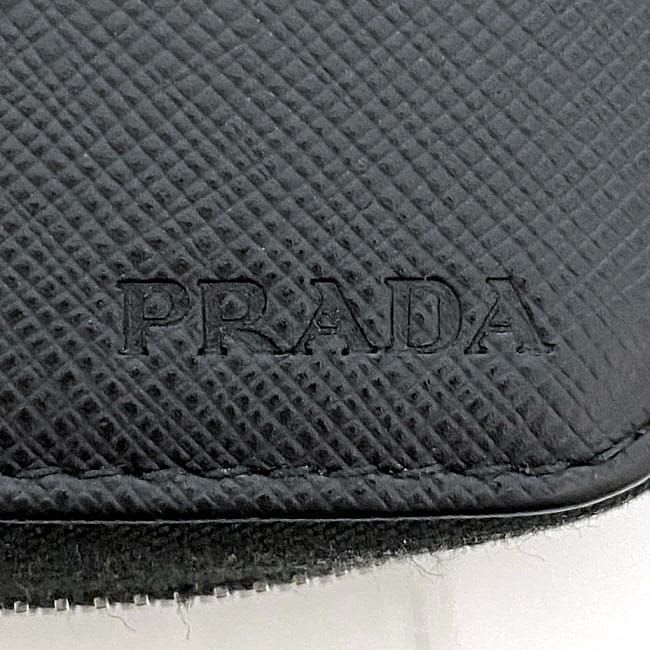Prada Round Zipper Long Wallet Document Case