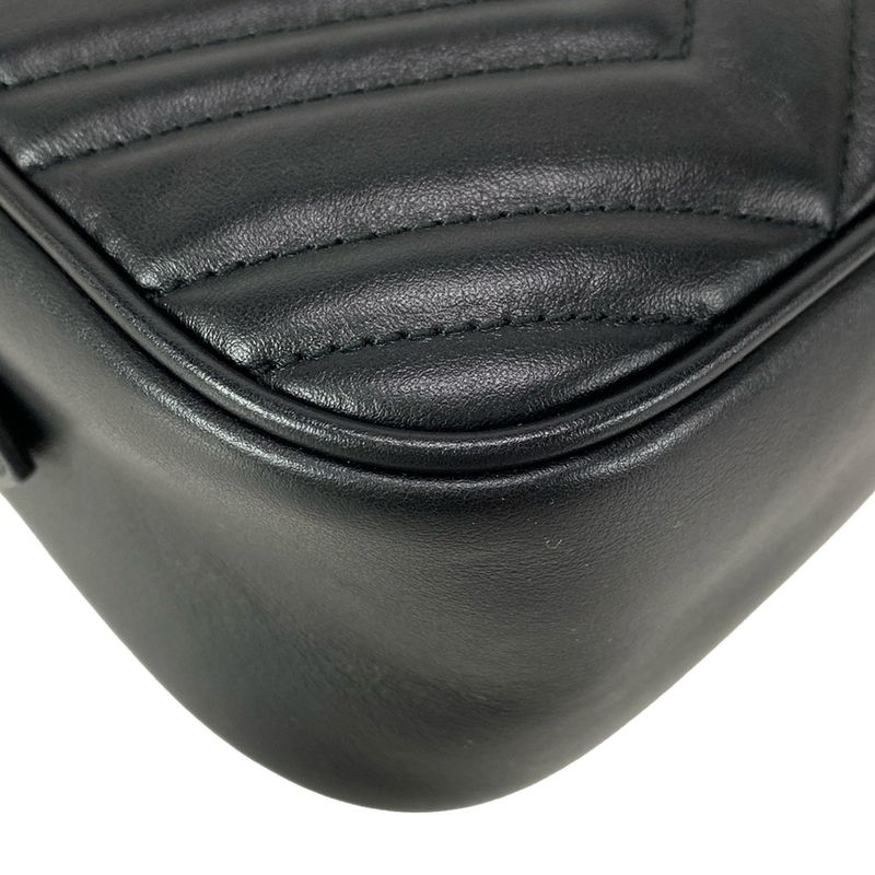 Gucci Shoulder Bag GG Marmont Quilted Small Shoulder Bag 447632 Black Chain