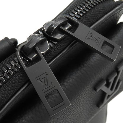 Louis Vuitton Shoulder Bag LV Aerogram Phone Pouch Grain Leather Black Matte