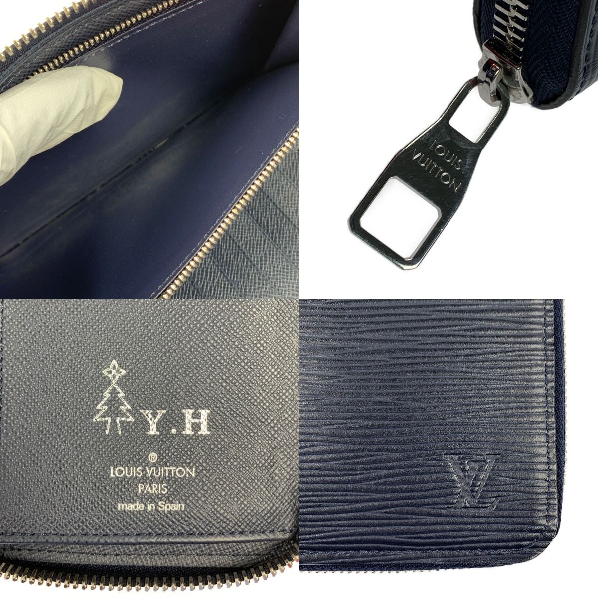 Louis Vuitton Epi Zippy Wallet Vertical M60964 Navy