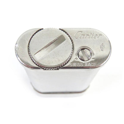 Cartier Godron Oval Hairline Roller Smoking Tool Silver Swiss