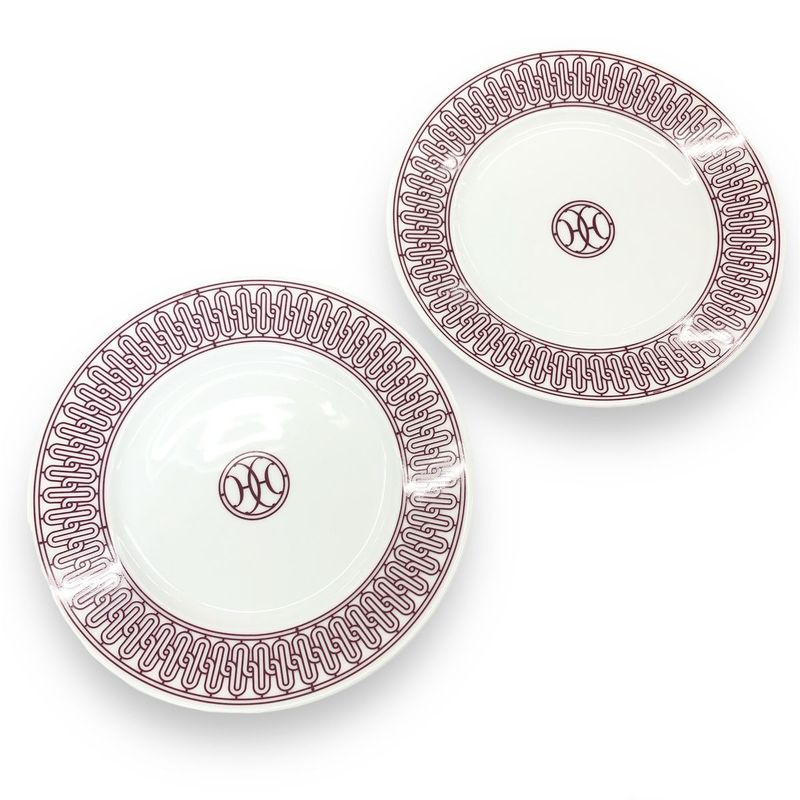Hermes Dessert Plate Deco Ash Decorage Pair Set of 2