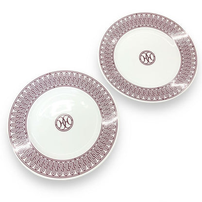 Hermes Dessert Plate Deco Ash Decorage Pair Set of 2