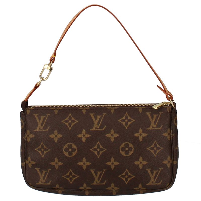 Louis Vuitton Pochette Accessoire M51980 Monogram Ladies Handbag Brown Excellent