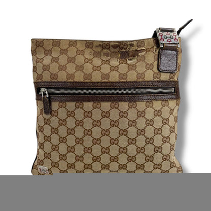Gucci Shoulder Bag Sherry Line Gg Canvas Brown Tricolor Crossbody Bag