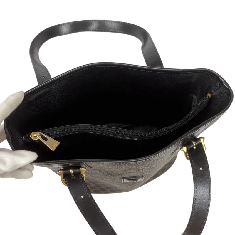 Celine Mini Tote Bag Black Macadam Pvcleather Bucket Shape Bucket