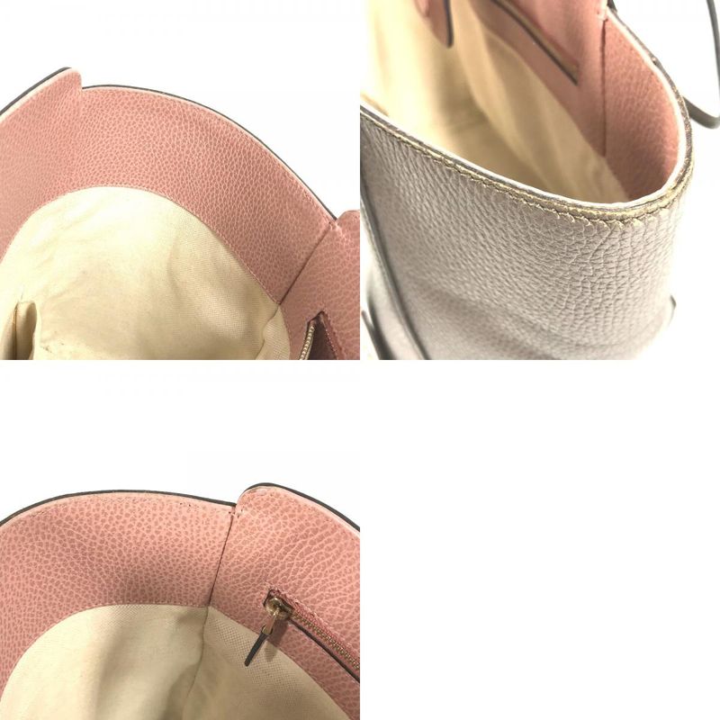 Gucci Shoulder Bag Logo Swing 354408 Leather Gray