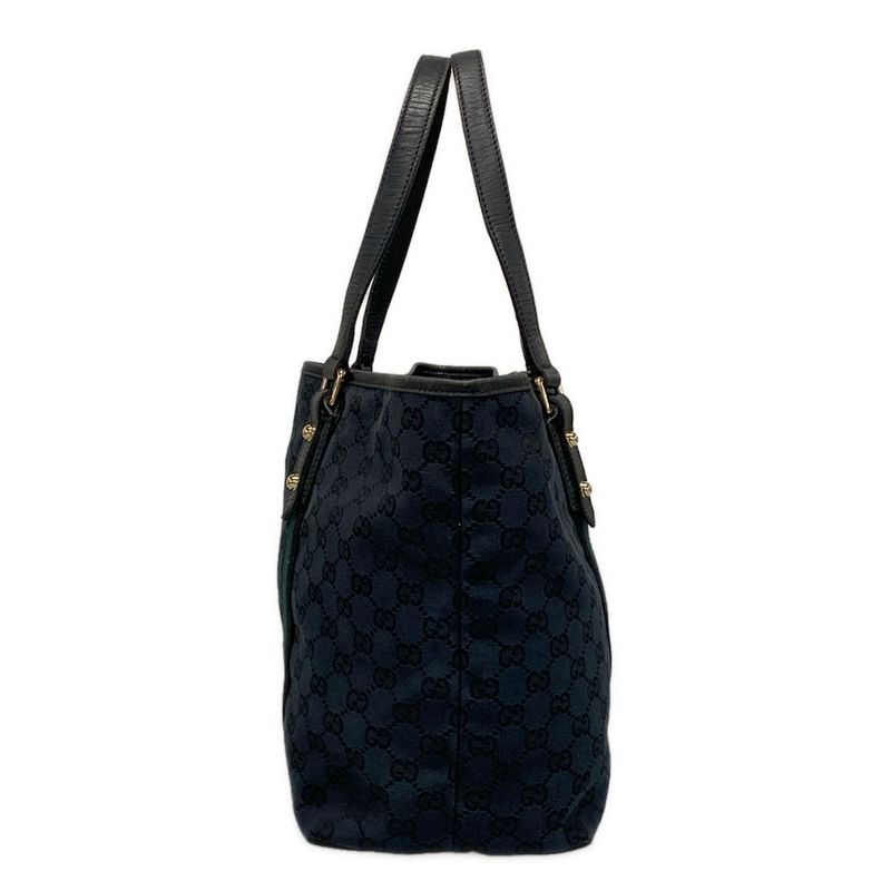 Gucci Tote Bag GG Pattern 139260 Black×navy×dark Green Leather