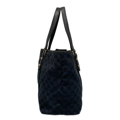 Gucci Tote Bag GG Pattern 139260 Black×navy×dark Green Leather