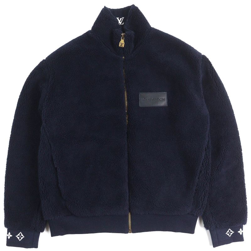 Louis Vuitton 25SS 1aglxq Leather Patch Fleece Blouson Partially Monogram Zip