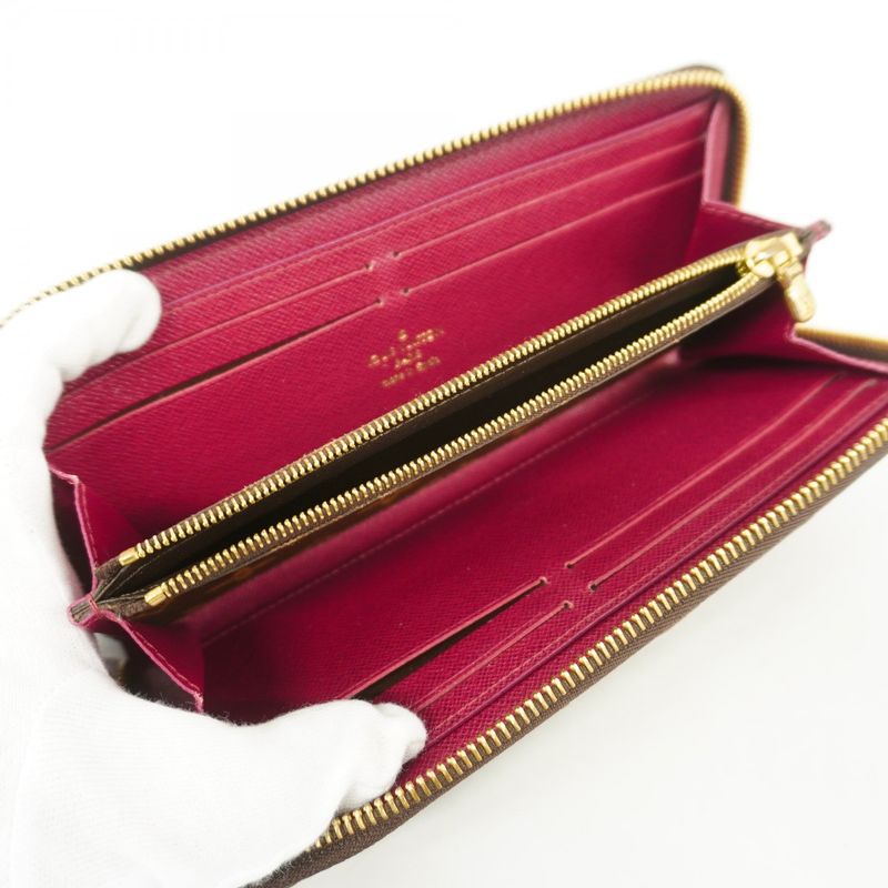 Louis Vuitton Long Wallet Monogram Portefeuille Cles Mance M60742 Fuchsia Ladies