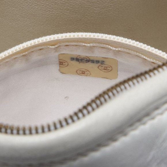 Chanel Coco Mark Fringed Bijoux Chain Shoulder Bicolor Lambskin White And Beige