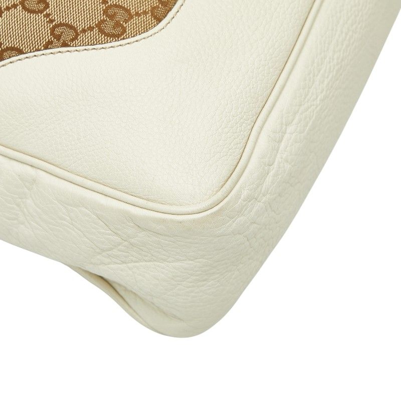 Gucci GG Canvas Bamboo Handbag Shoulder Bag 2WAY 282315 Beige Ivory Canvas