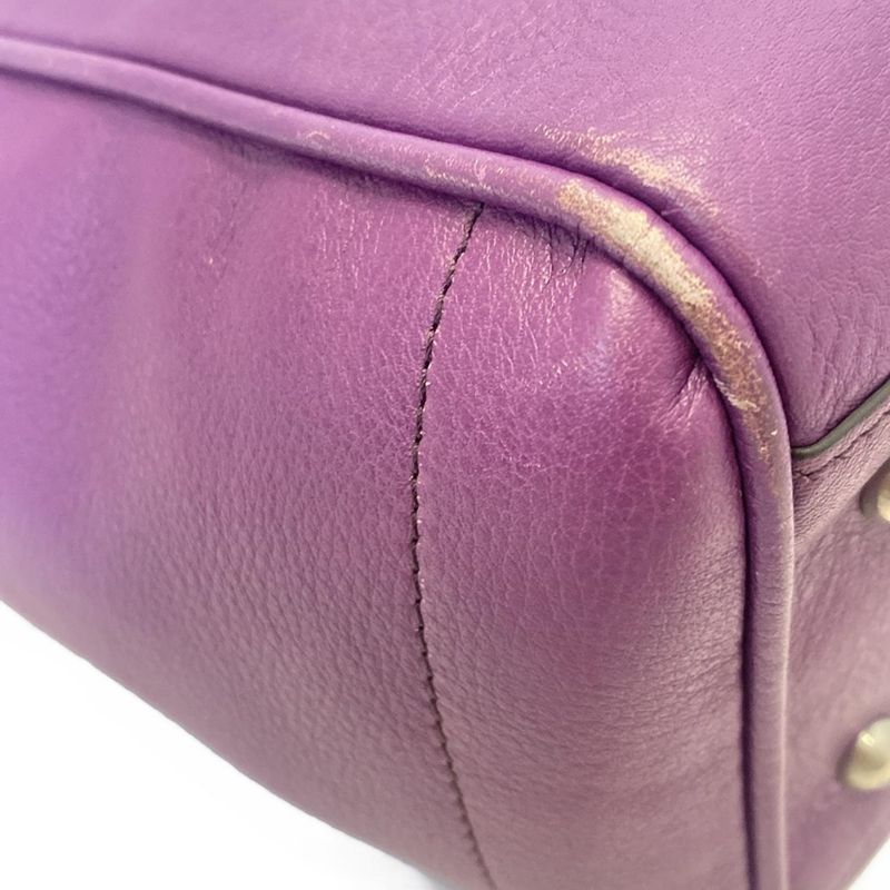 Loewe Heritage Purple Tassel Leather Tote Bag