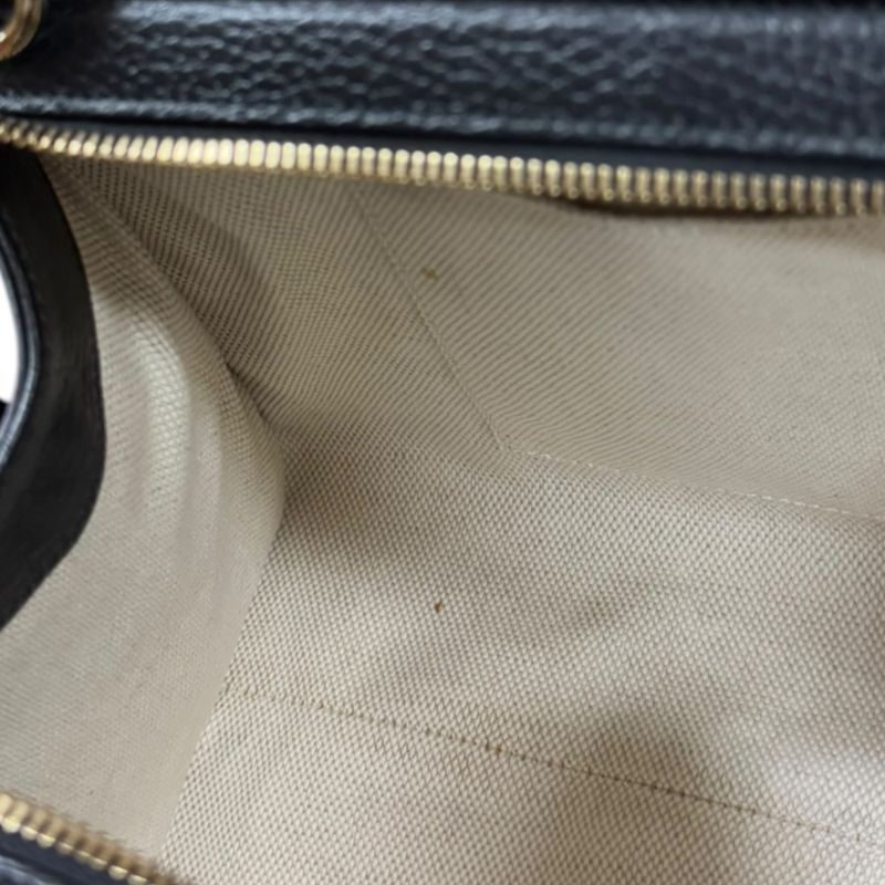 Gucci Outlet Interlocking G Soho Shoulder Bag Leather 607722 Black Ladies Gucci